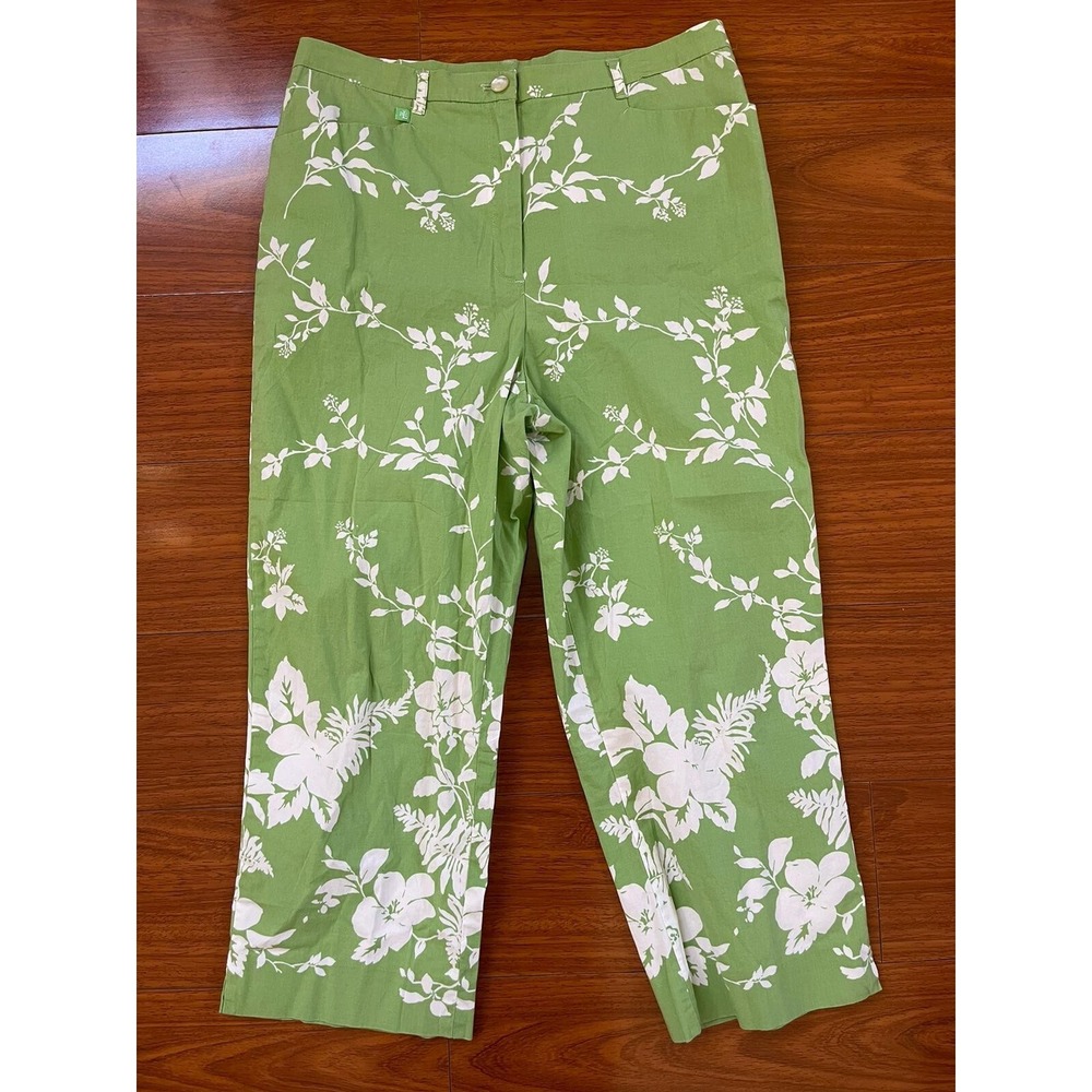 Lauren Ralph Lauren Green and White Floral Capris